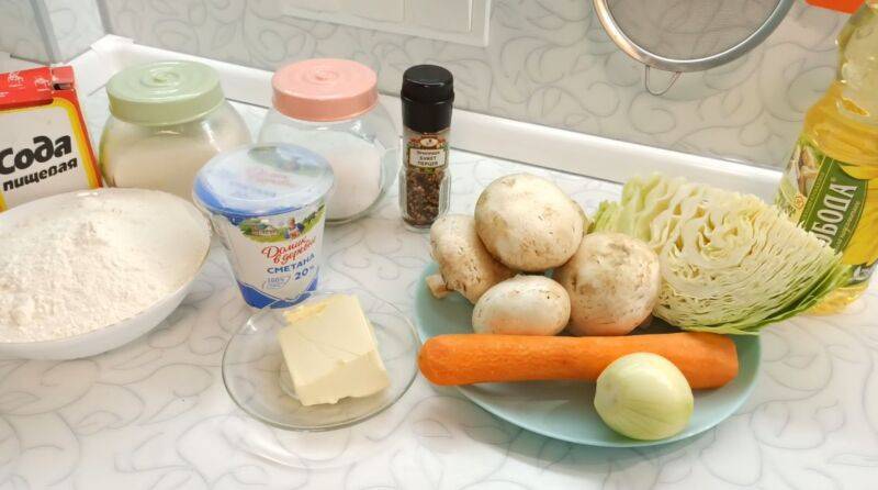 Постные пирожки с грибами