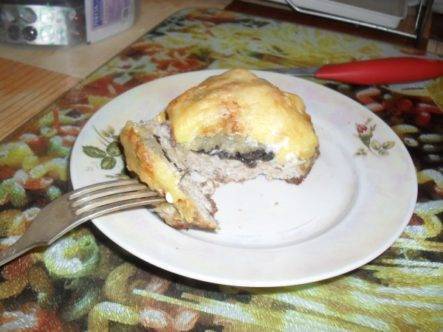 Стожки из фарша и картофеля в духовке