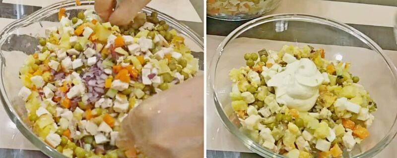 Универсальный салат с колбасой, помидорами и сыром — фото рецепт