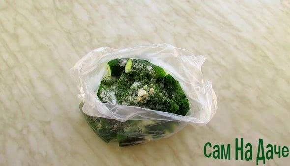 Малосольные огурцы в пакете