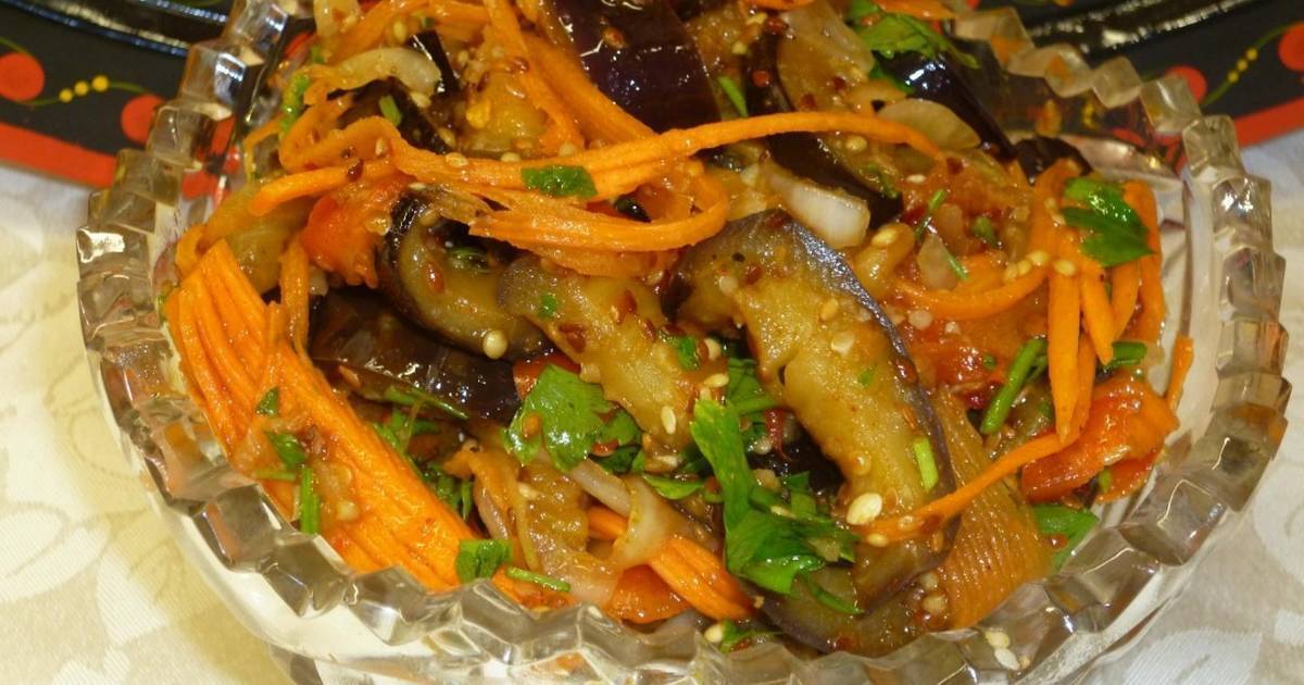 Баклажаны по-корейски — пошаговый рецепт с фото