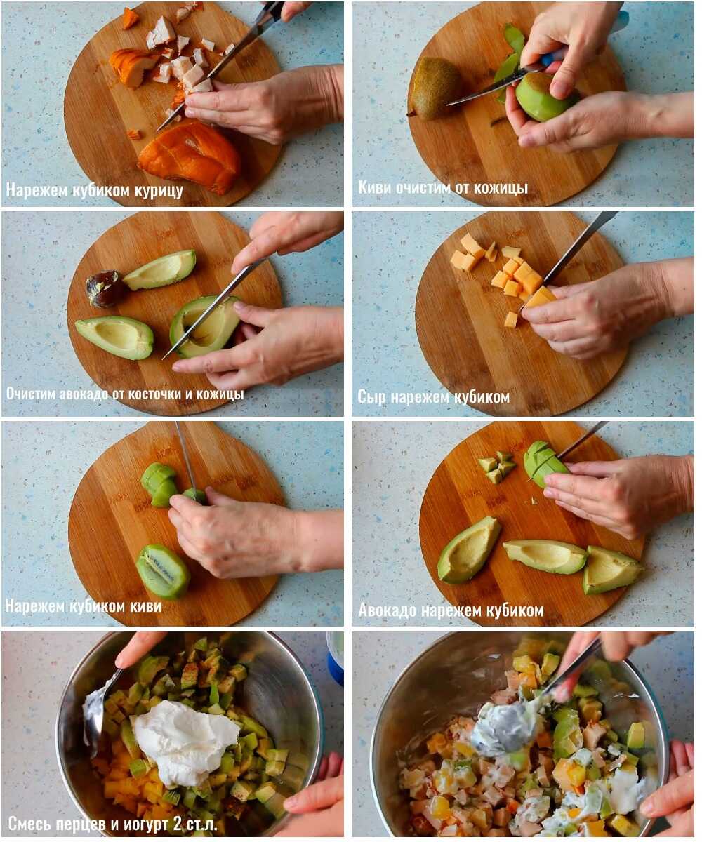 Салат с копченой курицей и ананасом