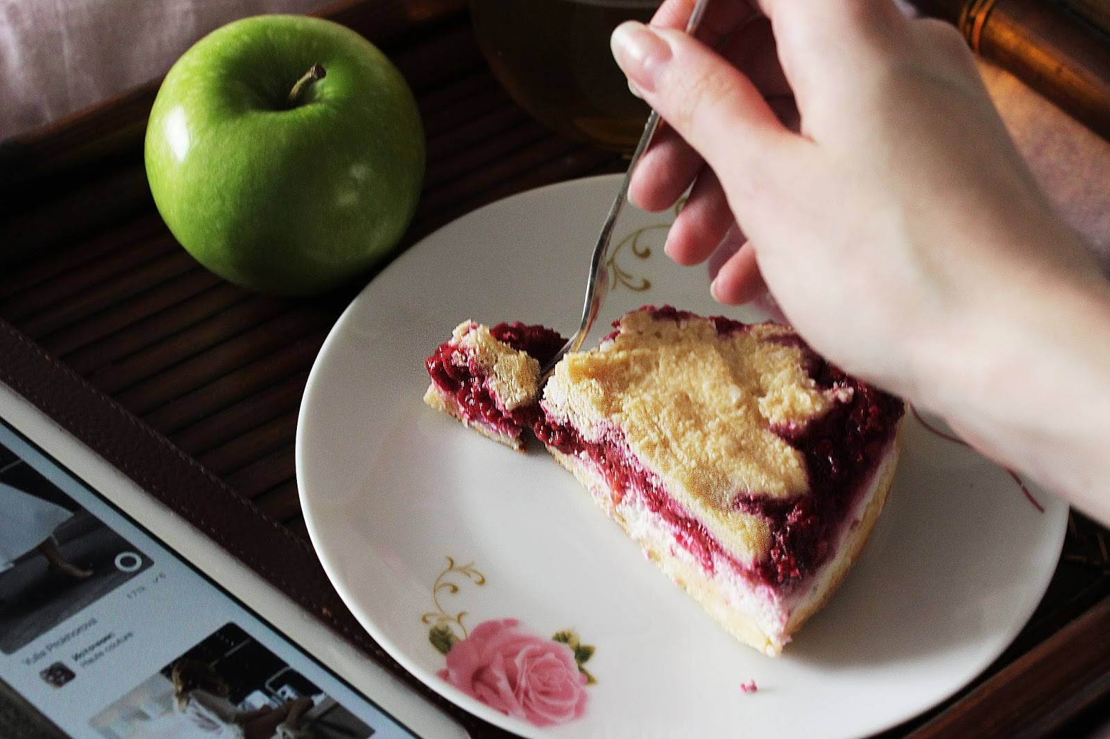 Пирог с малиной