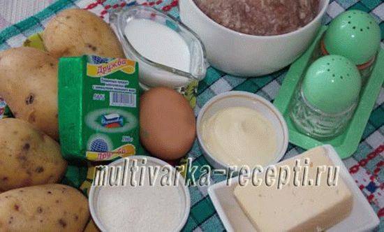 Стожки из фарша и картофеля в духовке