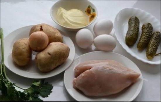 Салат с курицей и овощами: фото-рецепт