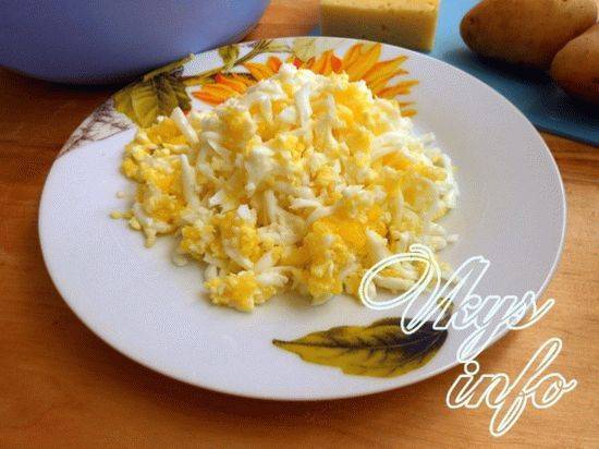 Стожки из фарша и картофеля в духовке